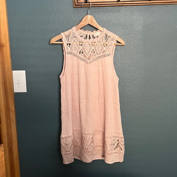 Altar’d State Boho Sleeveless Light Pink Tunic/Dress - Picture 3 of 12